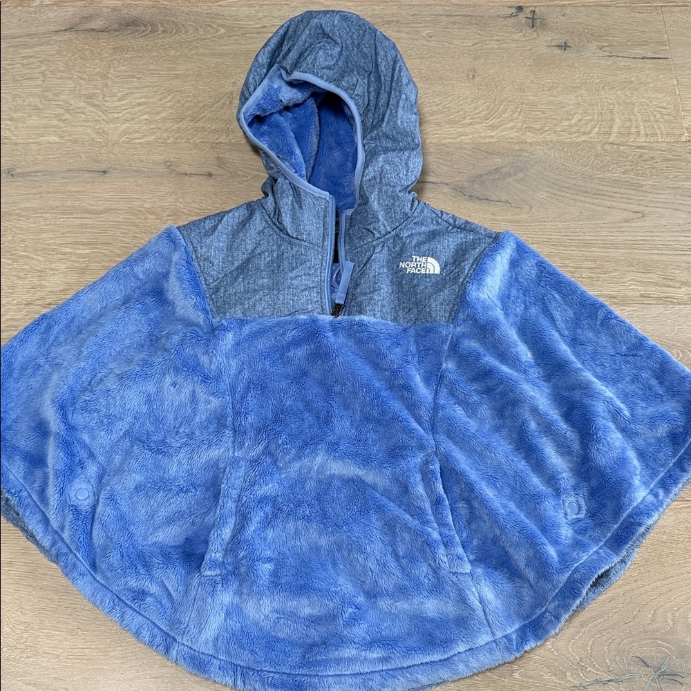 The North Face Kids Gray and Blue Fleece Cape